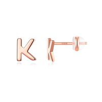 1 Pair Simple Style Letter Plating Sterling Silver 14k Gold Plated Ear Studs sku image 4