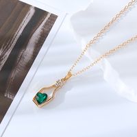 Simple Style Heart Shape Bottle Alloy Plating Inlay Artificial Crystal Women's Pendant Necklace sku image 9