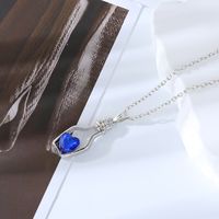 Simple Style Heart Shape Bottle Alloy Plating Inlay Artificial Crystal Women's Pendant Necklace sku image 6