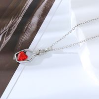 Simple Style Heart Shape Bottle Alloy Plating Inlay Artificial Crystal Women's Pendant Necklace sku image 2