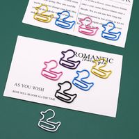 1 Piece Animal Solid Color Class Learning School Plastic Cute Paper Clip main image 5