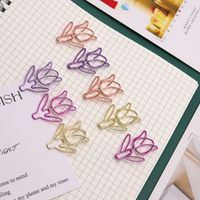 1 Piece Solid Color Class Learning Metal Pastoral Paper Clip main image 1