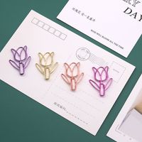1 Piece Solid Color Class Learning Metal Pastoral Paper Clip main image 2