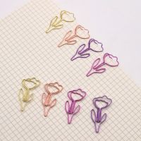 1 Piece Solid Color Class Learning School Metal Pastoral Paper Clip main image 3