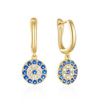 1 Pair Simple Style Round Plating Inlay Sterling Silver Zircon Drop Earrings main image 5
