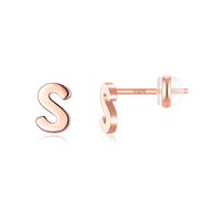 1 Pair Simple Style Letter Plating Sterling Silver 14k Gold Plated Ear Studs sku image 8
