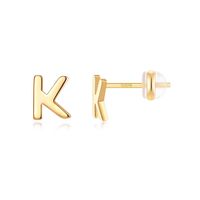 1 Paire Style Simple Lettre Placage Argent Sterling Plaqué Or 14k Boucles D'oreilles sku image 15