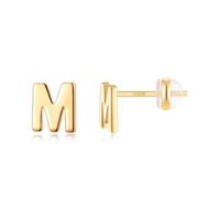 1 Pair Simple Style Letter Plating Sterling Silver 14k Gold Plated Ear Studs sku image 16