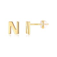 1 Pair Simple Style Letter Plating Sterling Silver 14k Gold Plated Ear Studs sku image 17