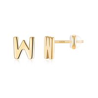 1 Pair Simple Style Letter Plating Sterling Silver 14k Gold Plated Ear Studs sku image 19