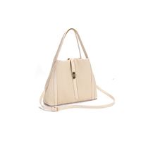 Women's Medium Pu Leather Solid Color Streetwear Square Zipper Ruched Bag sku image 1