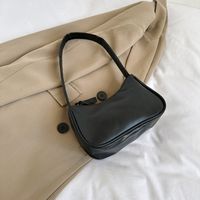Women's Small Pu Leather Solid Color Vintage Style Square Zipper Shoulder Bag sku image 5