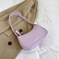 Women's Small Pu Leather Solid Color Vintage Style Square Zipper Shoulder Bag sku image 9