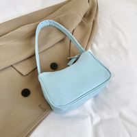 Women's Small Pu Leather Solid Color Vintage Style Square Zipper Shoulder Bag sku image 1