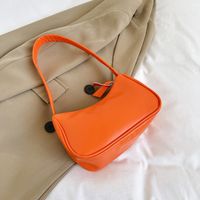 Women's Small Pu Leather Solid Color Vintage Style Square Zipper Shoulder Bag sku image 2
