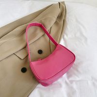 Women's Small Pu Leather Solid Color Vintage Style Square Zipper Shoulder Bag sku image 6