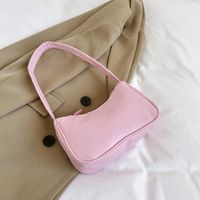 Women's Small Pu Leather Solid Color Vintage Style Square Zipper Shoulder Bag sku image 3
