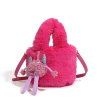 Women's Small Plush Solid Color Streetwear Bucket Magnetic Buckle Bucket Bag main image 4