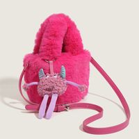 Women's Small Plush Solid Color Streetwear Bucket Magnetic Buckle Bucket Bag main image 2
