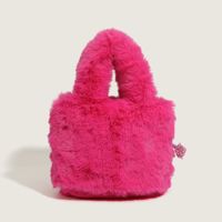 Femmes Petit Peluche Couleur Unie Vêtement De Rue Seau Boucle Magnétique Sac Seau main image 3