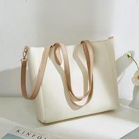 Women's Small Pu Leather Solid Color Streetwear Square Zipper Tote Bag main image 5