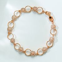 Elegant Vacation Sweet Solid Color Copper Hollow Out Inlay Zircon Rose Gold Plated Bracelets main image 4