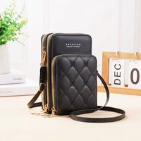 Women's Pu Leather Solid Color Vintage Style Square Zipper Phone Wallets sku image 1