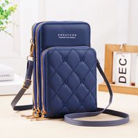 Women's Pu Leather Solid Color Vintage Style Square Zipper Phone Wallets sku image 7