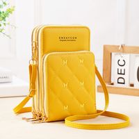 Women's Pu Leather Solid Color Vintage Style Square Zipper Phone Wallets sku image 3
