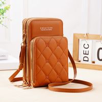 Women's Pu Leather Solid Color Vintage Style Square Zipper Phone Wallets sku image 6