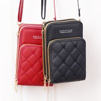 Women's Pu Leather Solid Color Vintage Style Square Zipper Phone Wallets main image 2