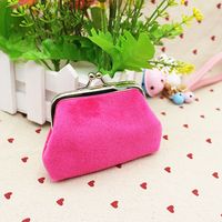 Women's Solid Color Corduroy Hook Loop Kids Wallets sku image 6