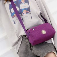 Unisex Small Nylon Oxford Cloth Printing Color Block Vintage Style Square Zipper Shoulder Bag main image 3