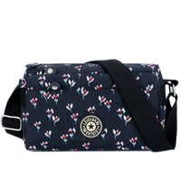 Unisex Klein Nylon Oxford-stoff Drucken Farbblock Vintage-stil Quadrat Reißverschluss Schultertasche sku image 23