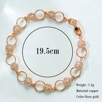 Elegant Vacation Sweet Solid Color Copper Hollow Out Inlay Zircon Rose Gold Plated Bracelets main image 2
