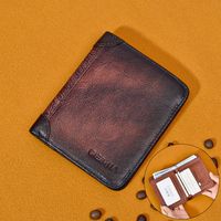 Men's Solid Color Leather Flip Cover Wallets sku image 8