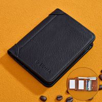 Men's Solid Color Leather Flip Cover Wallets sku image 6