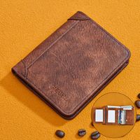 Men's Solid Color Leather Flip Cover Wallets sku image 5