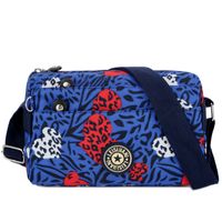 Unisex Small Nylon Oxford Cloth Printing Color Block Vintage Style Square Zipper Shoulder Bag sku image 16