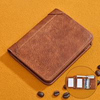 Men's Solid Color Leather Flip Cover Wallets sku image 4