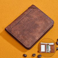 Men's Solid Color Leather Flip Cover Wallets sku image 2