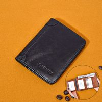 Men's Solid Color Leather Flip Cover Wallets sku image 12