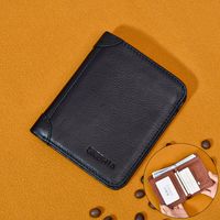 Men's Solid Color Leather Flip Cover Wallets main image 1