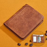 Men's Solid Color Leather Flip Cover Wallets sku image 1