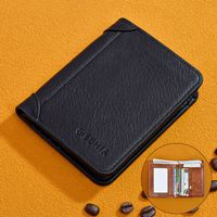 Men's Solid Color Leather Flip Cover Wallets sku image 3