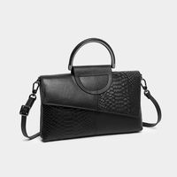Women's Medium Pu Leather Solid Color Vintage Style Square Zipper Envelope Bag sku image 1