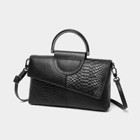 Women's Medium Pu Leather Solid Color Vintage Style Square Zipper Envelope Bag main image 2