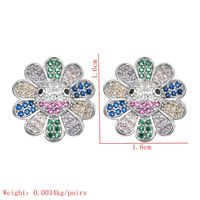 1 Pair Sweet Flower Plating Inlay Copper Zircon White Gold Plated Ear Studs sku image 1