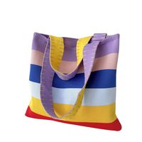 Women's Medium Polyester Color Block Vintage Style Square Open Straw Bag main image 3