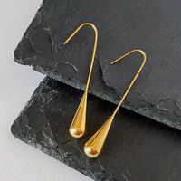 1 Pair Ig Style Elegant French Style Water Droplets Plating Stainless Steel 18k Gold Plated Ear Hook main image 1